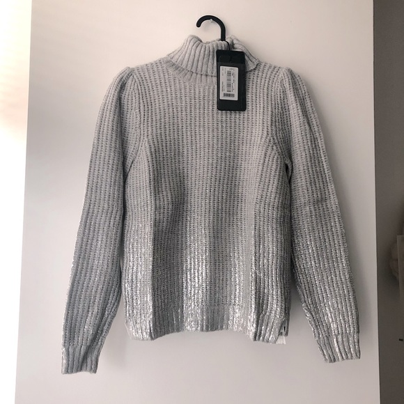 NWT Armani Exchange Foil Coated Turtleneck Sweater - Picture 5 of 11